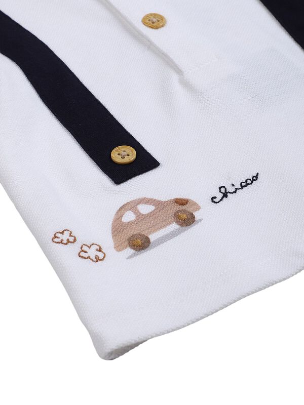 Boys White Short Sleeve Knitted Polo image number 3